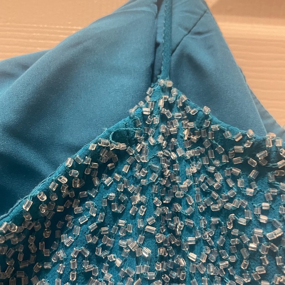 Vintage Je Matadi Fully Beaded Silk High Low Gown Size M - Picture 9 of 14